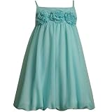 Bonnie Jean Little Girls Cute Blue Sleeveless Flower Bubble Dress 4-16