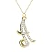 Diamond Fascination 14K Gold Diamond Accent Initial A Pendant w/ 18 Inch Chain