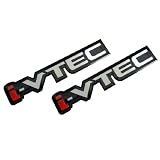 2 x i-VTEC Silver Red Black Engine Aluminum Emblem Badge Nameplate Decal Logo Rare... 