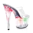 Pleaser Shoes Women's ADORE-701LT, 6 1/2'' Stiletto Heel Platform Slide W/Lights