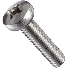 Stainless Steel 18-8 Machine Screw, Vented Pan Head, Phillips Drive, M6-1, 8mm Length (Pack of 10)