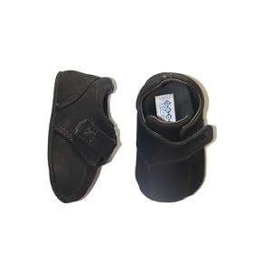Click here to buy Black Nubuc Hook and Loop Oxford by Baby Deer by BaDeer.