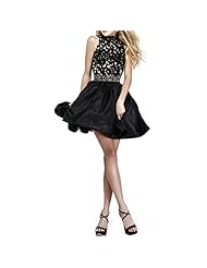 Short High-Neck Applique Empire   Waistline   Ball Gown Prom Dress 