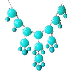 Turquoise Bubble Necklace in Silver Tone (Fn0508-S-Turquoise)
