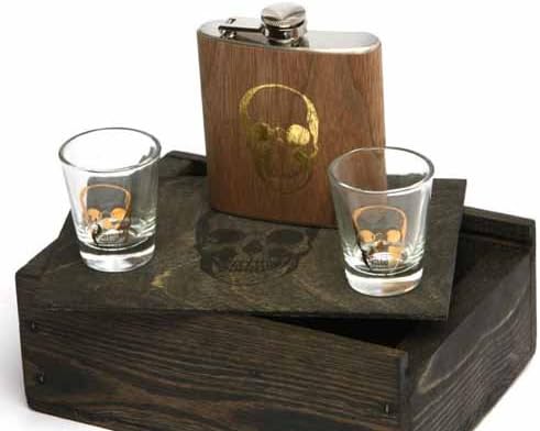 Skull Shot Glass & Flask Set