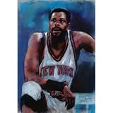 Professionally Framed Patrick Ewing New York Knicks poster NBA basketball - 11x17 with RichAndFramous Black Wood Frame
