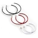 Set of 3 Hoop Earrings (Black, White&Red)