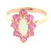 9ct Rose Gold Ladies Opal & Pink Tourmaline Cluster Ring - Finger Sizes L to Z Available