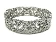 Vintage Style Crystal Heart Estate Stretch Bracelet