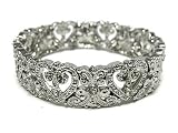 Vintage Crystal Heart Estate Stretch Bracelet