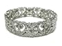 Vintage Style Crystal Heart Estate Stretch Bracelet