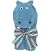 Blue Hippo Hoodie Baby Bath Towel