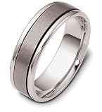 6.5mm Titanium and Platinum Wedding Band Ring
