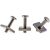 SBS - Stainless Steel Longboard Fin Screw & Plate - Pack of 3