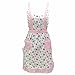 ABASSKY Women Home Kitchen Cooking Pocket Apron (One Size, Pink)