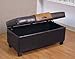 Storage Bench with Tray Table Brown Bycast Leather
