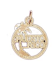 14K Yellow Gold Puerto Rico Pendant