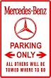 MERCEDES PARKING luxury import sport car sign