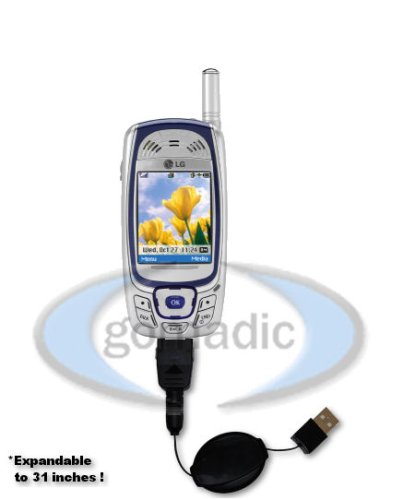 LG MM-535 Retractable Power Hot Sync and Charge USB Data Cable w/ Tip Exchange - Gomadic Brand