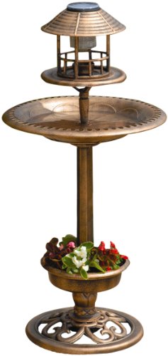 spécifications Gablemere - mangeoire oiseaux avec lumière solaire pot plante