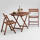 2 Udine Folding Chairs with Square Folding Table