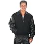 'Classic Varsity Wool & Leather Jacket'