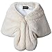 Caracilia Faux Fur Shawl Wrap Stole Cape for Women Beige S CA95