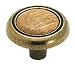 Amerock Royal Family 1 1/4 Cabinet Knob Antique Brass With Oak Insert
