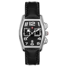 Click here to buy Michele Sport Barrel Leather Strap Watch by Michele.