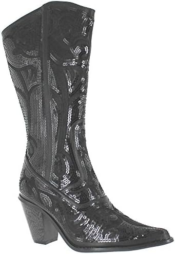 Helen's Heart Women's Sparkle Sequin Bling Full Tall Western Cowboy Boots Assorted Colors