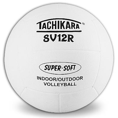 Tachikara Sv12R Super Soft 12 Panel Top Grade Rubber Volleyball (White)