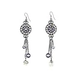 Rocker Bead-Covered Drop Earrings