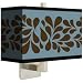 Olive Splash on Blue Rectangular Giclee Shade Wall Sconce