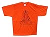 Boho Shiva Print T Shirts Orange Cotton Tee Shirt