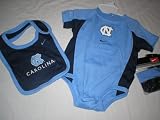 North Carolina Tar Heels Nike Baby Onesie, Bib, and Booties, 3-6 mos