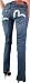 EVISU GENES JEANS Womens Low Rise Bootcut Hipster Denim Pants Light Blue/Yellow Image