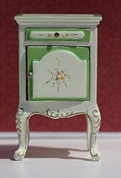 Sale!!! Dollhouse Miniature Green and White Nightstand