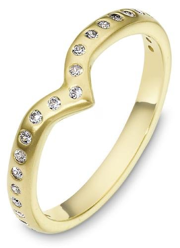 2.5mm stackable gold diamond wedding band ring (0.23cts diamonds 14K Gold)