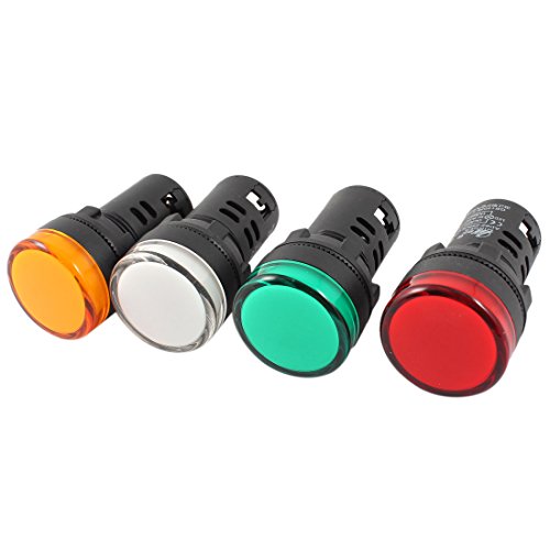 AC/DC 24V LED Indicator Pilot Signal Lamp 22mm 4 Pcs 4 Color Light