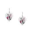 Earring Heart Charm Rocker Chick - Pink Guitar Heart and Treble Clef