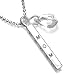 Sterling Silver MOM Clear Crystal Rectangular Pendant