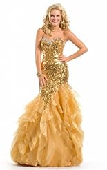 Mermaid Beaded Lace Crystals Applique Crystal Chiffon/Taffeta/Tulle Evening Dress/Prom Dress 