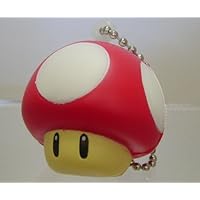 Nintendo Super Mario Brothers Soft Squishy Figure Keychain RED Mushroom