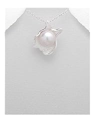 Fresh Water Pearls Pendant Necklace In 92.5 Sterling Silver