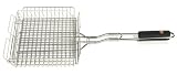 Outset QS73 Stainless Steel Grill Basket with Soft-Grip Handle