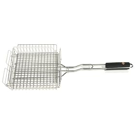Outset QS73 Stainless Steel Grill Basket with Soft-Grip Handle by 