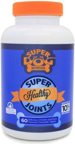 Glucosamine for Dogs - Arthritis in Dogs - Dog Vitamins, Best Rated Dog Joint Supplements with Chondroitin, MSM, Vitamin C - Joint Support - Relieves Dog Arthritis Symptoms, Pain - Tastes like Dog Treats - Super Dog Nutrition - Super Healthy Joints