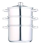 18 cm Stainless Steel Three Tier Steamer from Kitchen Craft