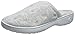 isotoner Women's Signature Terry Floral Embroidered Clog Slipper, Heather Grey, 8.5-9