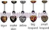 ANIMAL PRINT LOGO TONGUE RING BRLGHR1 - BIG LEOPARD PRINT PICTURE HEART